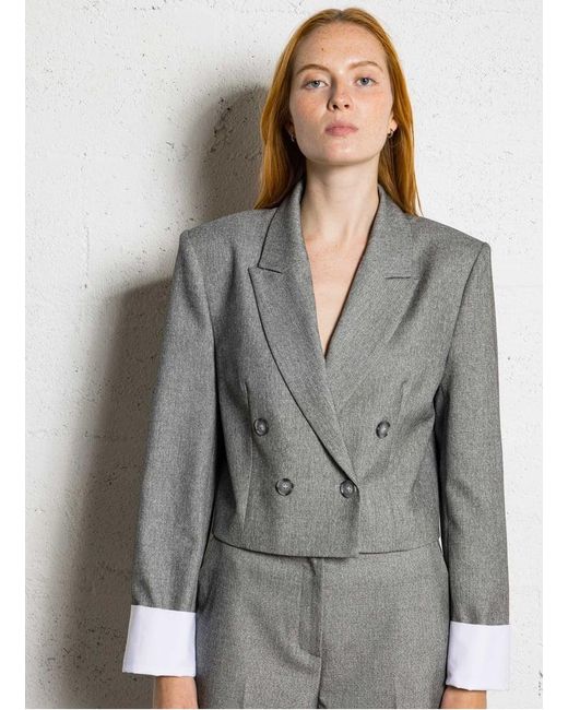 Veste De Tailleur Courte Femme Imperial en coloris Gray