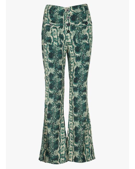 Pantalon Palazzo À Imprimé Python Femme Swildens en coloris Green