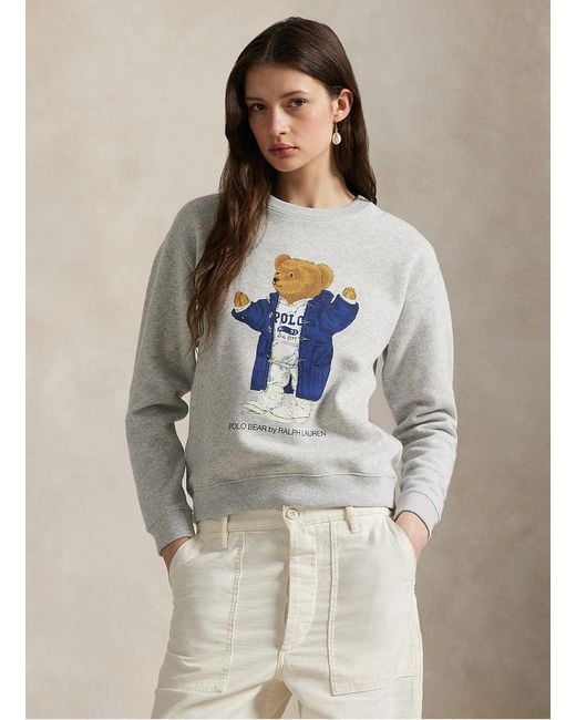 Pull Col Rond Sweat Gris Ralph Lauren Femme Pull Col Rond En