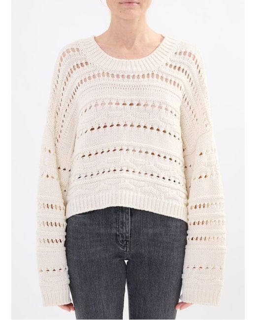 Pull Col Rond En Coton Mélangé Femme IRO en coloris White