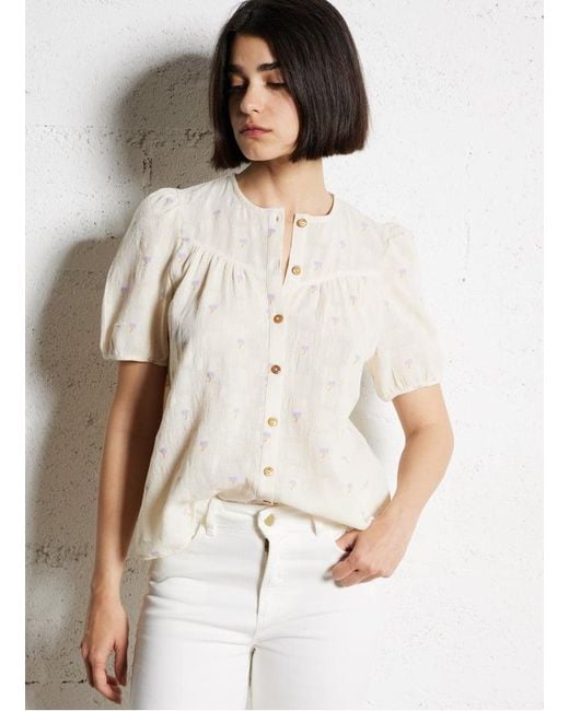 Top Col Rond En Coton Mélangé Femme I Code en coloris White