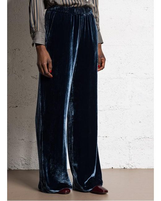 Pantalon Large En Velours Femme Diega en coloris Blue