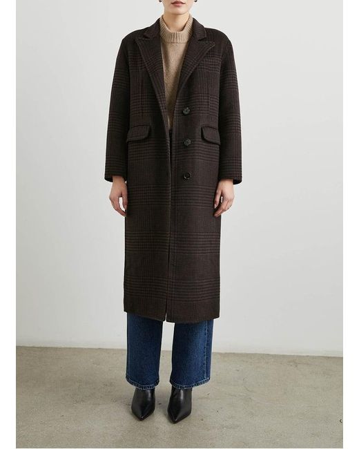 Manteau Col Tailleur En Laine Mélangée Femme Rails en coloris Black