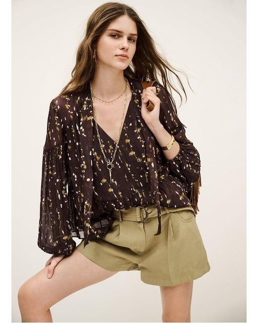 Blouse Droite Imprimée Femme Ba&sh en coloris Black