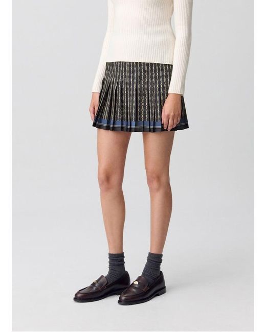 Jupe Courte Plissée Imprimé Femme Claudie Pierlot en coloris Multicolor