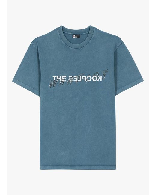 Tee-Shirt Col Rond Droit En Coton'Sérigraphié The Kooples pour homme en coloris Blue