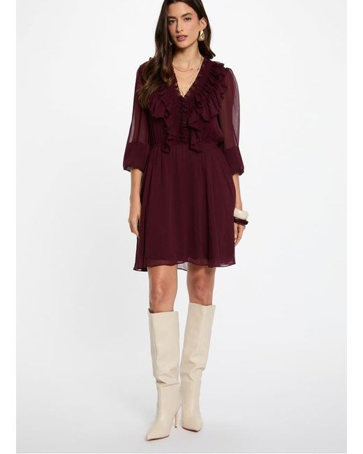 Robe Courte Col V Femme Morgan en coloris Red