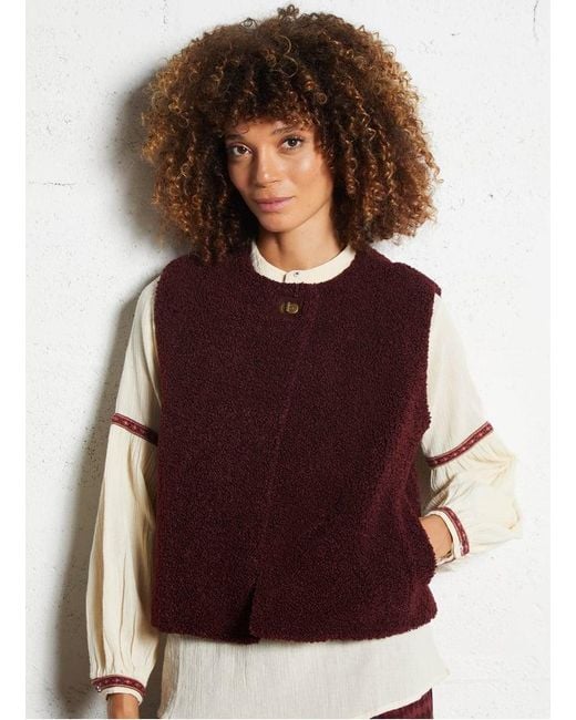 Veste Courte Sans Manches Teddy Femme MAISON 123 en coloris Marron