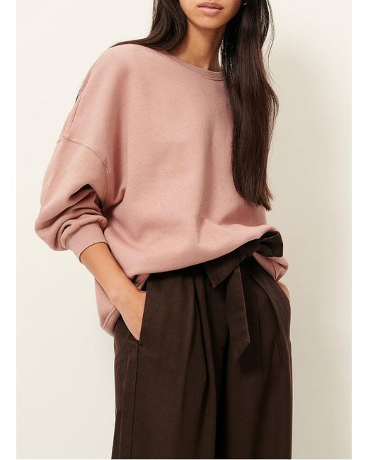 Sweat Ample Col Rond Moucheté En Coton Bio Mélangé Femme Sessun en coloris Black