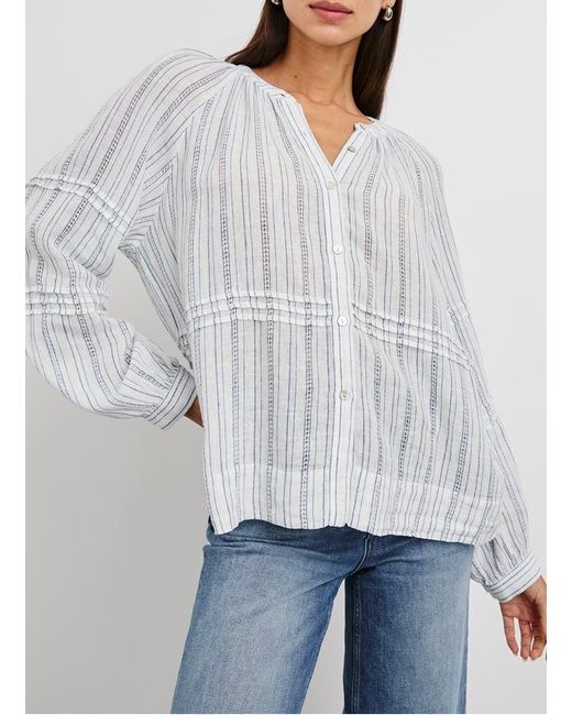 Chemise Col Rond En Lin Mélangé Femme Rails en coloris White