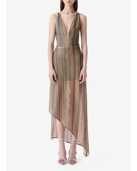 Robe Longue Col V Métallisée Femme IRO en coloris Natural