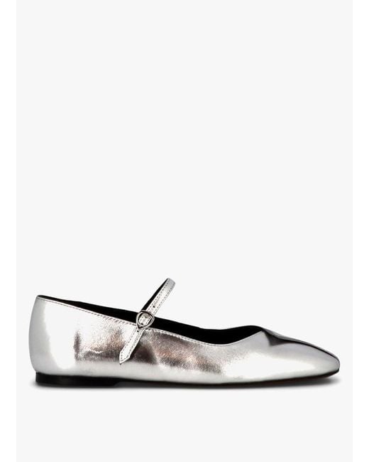 Socque Ballerine ArgentÃ© Ballerine En Cuir Métallisé Femme