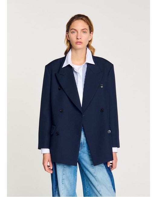 Veste Femme Veste Tailleur Sandro Veste Blazer Noire Femme Sandro