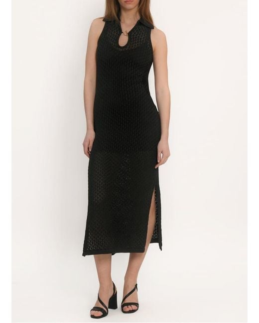 Robe Midi Col Classique En Coton Femme KOOKAÏ en coloris Black
