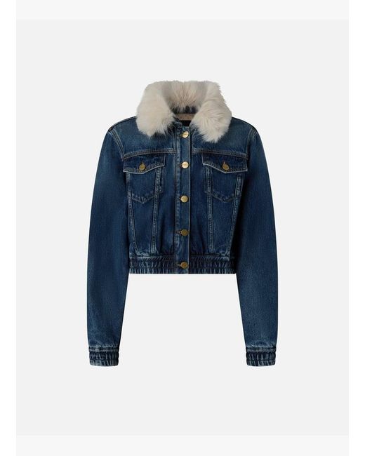 Veste Camionneur En Denim À Col Doux Femme Pinko en coloris Blue