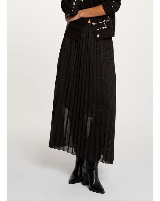 Jupe Longue Plissée À Taille Haute Femme Morgan en coloris Black