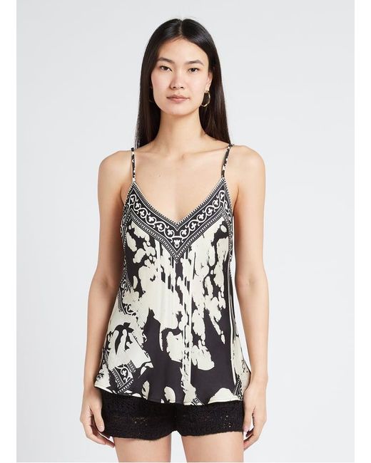 Top Col V Imprimé À Bretelles Fines Femme Mes Demoiselles en coloris Black