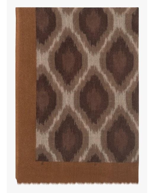 Echarpe Imprimée En Laine Mélangée Gerard Darel en coloris Brown