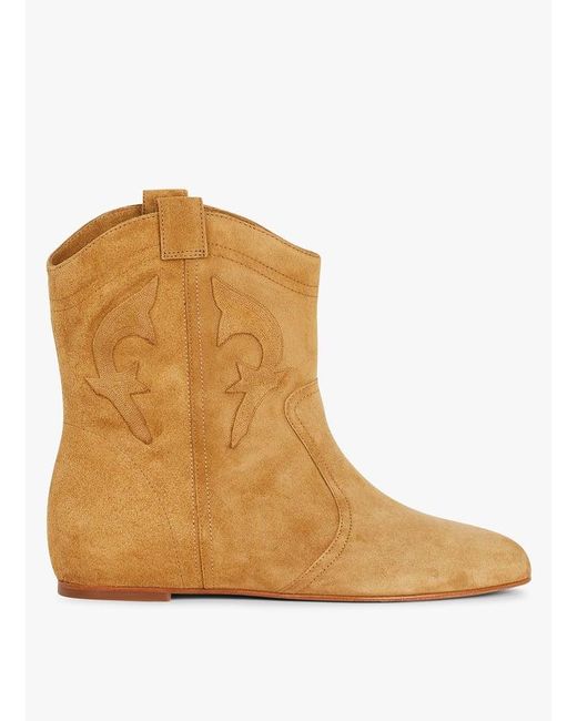 Bottines Plates En Cuir Velours Femme Ba&sh en coloris Brown