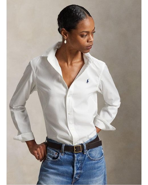 Chemise Col Classique En Coton Femme Polo Ralph Lauren en coloris White