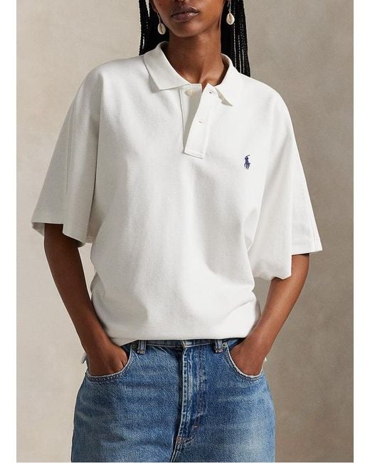 Polo Oversize En Coton Femme Polo Ralph Lauren en coloris White