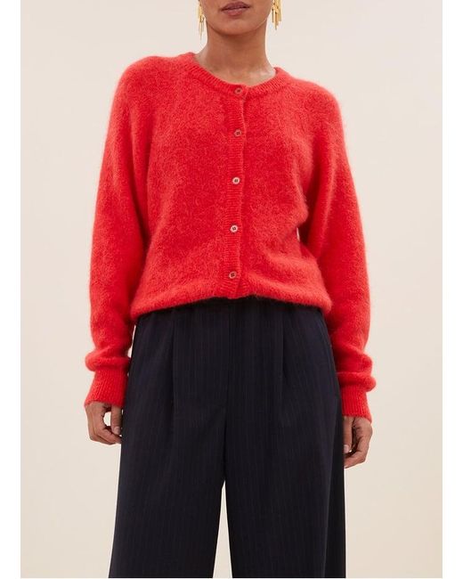 Cardigan Cl Rond En Laine Mélangée Femme By-Bar en coloris Red