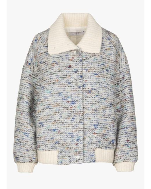 Veste En Maille Droite Col Classique Femme IRO en coloris Gray