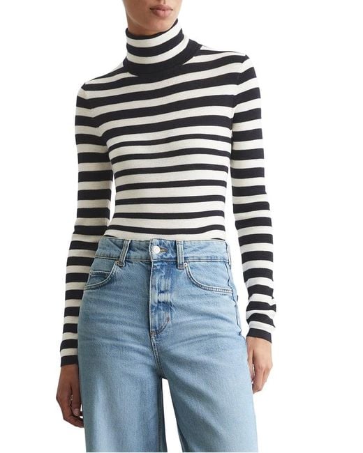Pull Col Roulé Rayé En Laine Femme Marc O' Polo en coloris Blue