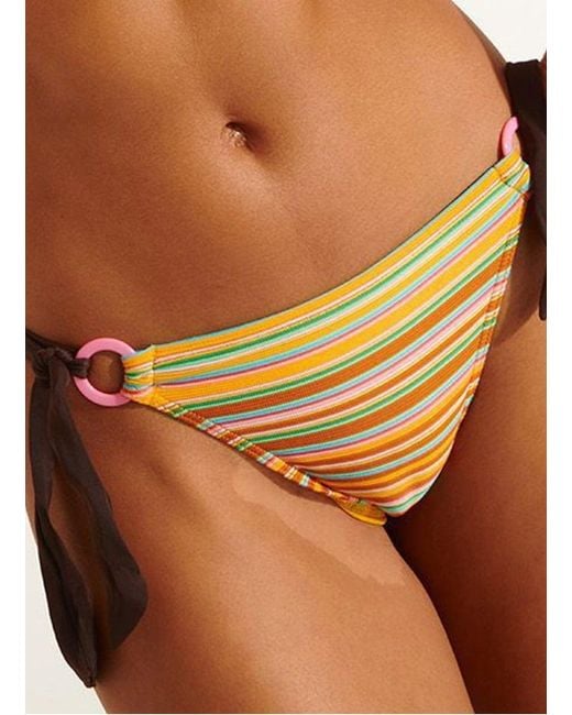 Bas De Maillot Rayé Banana Moon en coloris Brown