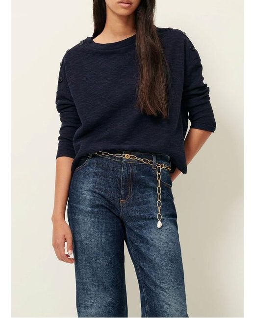 Sweat Ample Col Rond En Coton Mélangé Femme Sessun en coloris Blue