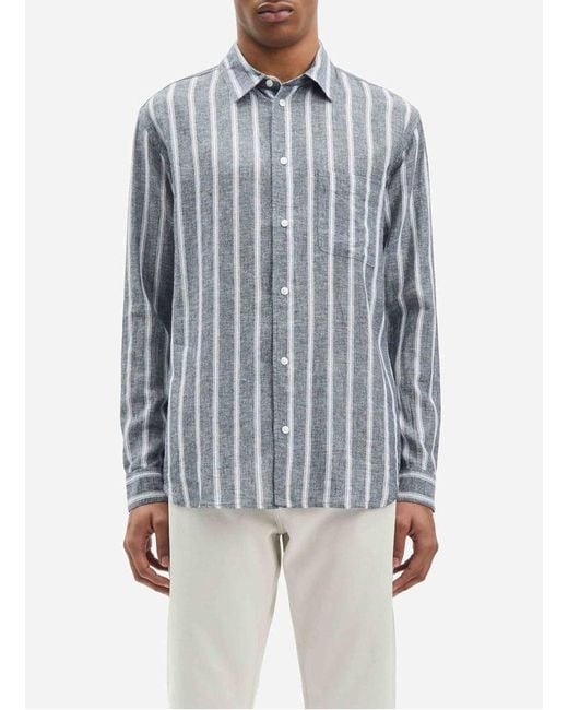 Chemise Oversize Col Classique En Coton Et Lin Samsøe & Samsøe pour homme en coloris Blue