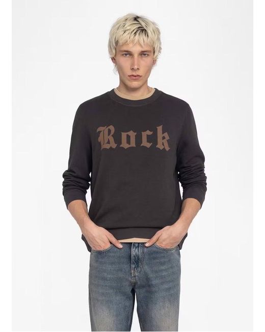 Sweat Col Rond En Coton Zadig & Voltaire pour homme en coloris Gray
