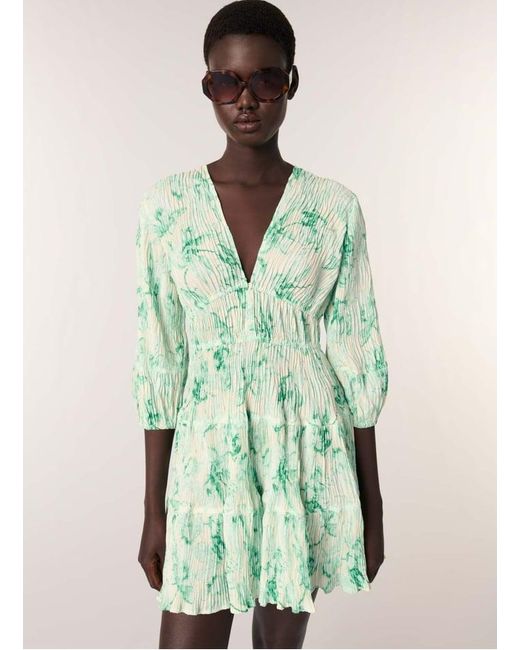 Robe Courte Col V Imprimée Femme Maje en coloris Green