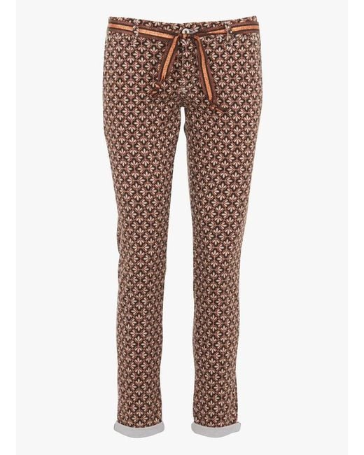 Pantalon Chino En Coton Mélangé Femme Please en coloris Brown
