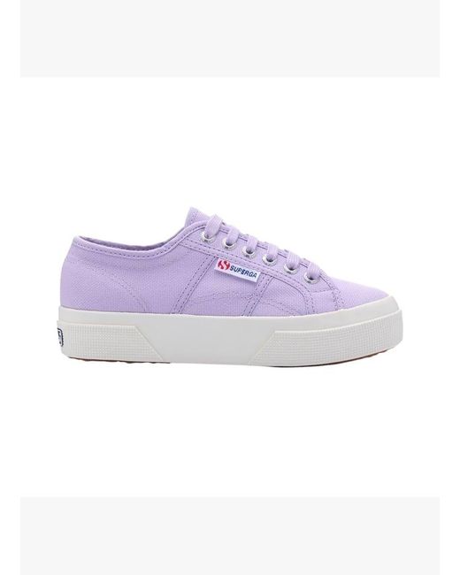 Basket Basse À Lacets Platform Femme Superga en coloris Purple