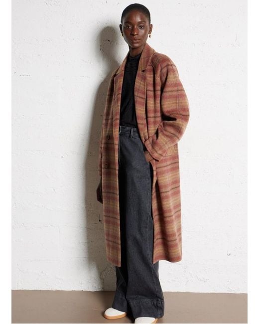 Manteau Oversize En Laine Mélangée Femme Des Petits Hauts en coloris Brown