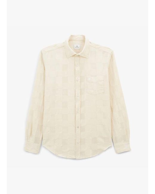 Chemise Manches Longues Jacquard À Carreaux Serge Blanco pour homme en coloris White