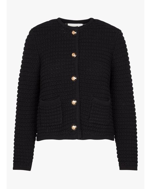 Gilet Droit Col Rond En Coton Mélangé Femme Ba&sh en coloris Black