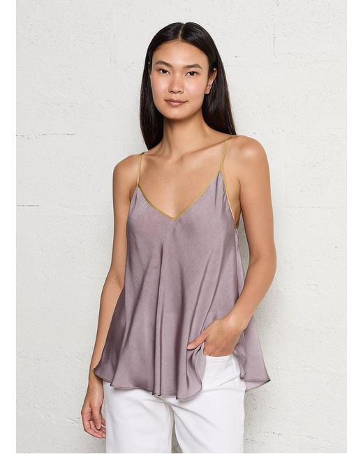 Top Droit À Bretelles En Soie Femme Mes Demoiselles en coloris Purple
