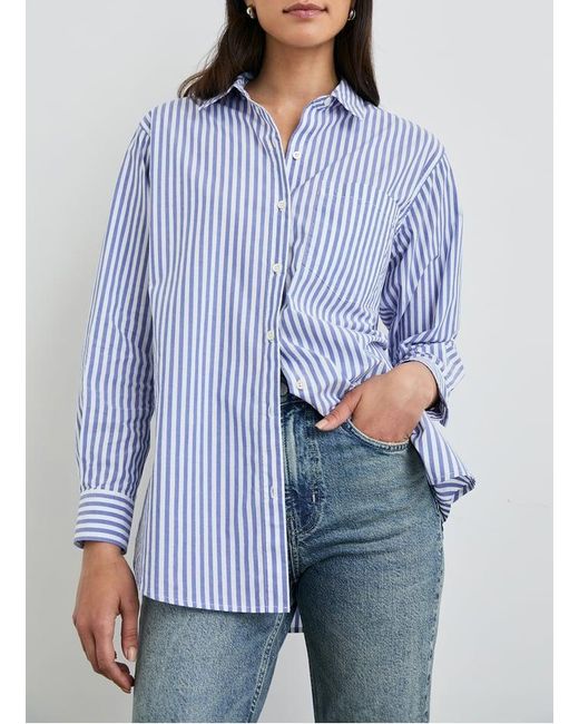 Chemise Droite Rayée En Coton Femme Rails en coloris Blue