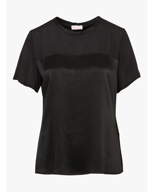Tee-Shirt Manches Courtes Fluide Uni Femme Liu Jo en coloris Black