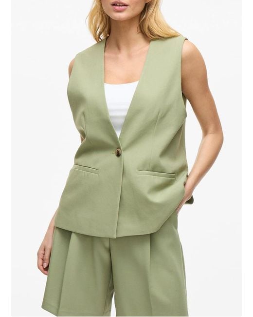 Gilet Tailleur Sans Manches Femme Vila en coloris Green