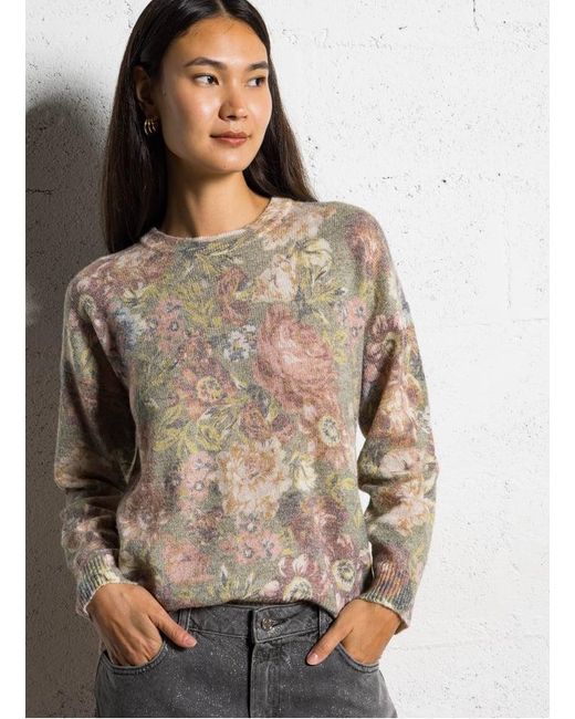 Pull Droit Col Rond En Laine Mélangée Femme Liu Jo en coloris Brown