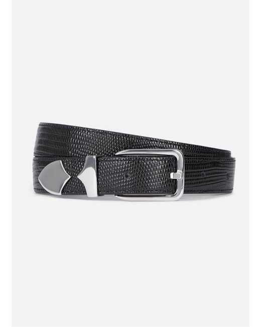 Ceinture En Cuir Effet Crocodile The Kooples pour homme en coloris Black