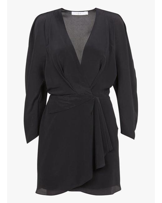 Robe Courte Col V En Soie Femme IRO en coloris Black