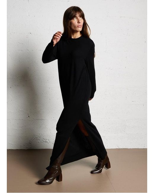 Robe Longue Col Rond En Laine Femme Laurence Bras en coloris Black