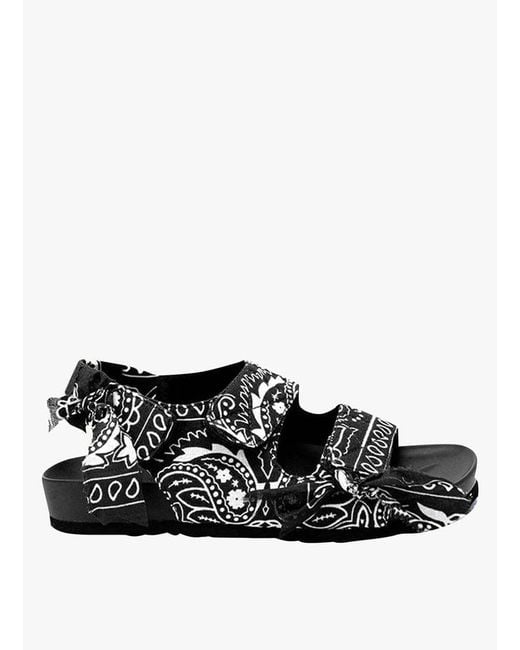 Sandales Plates En Coton Imprimé Femme ARIZONA LOVE en coloris Black