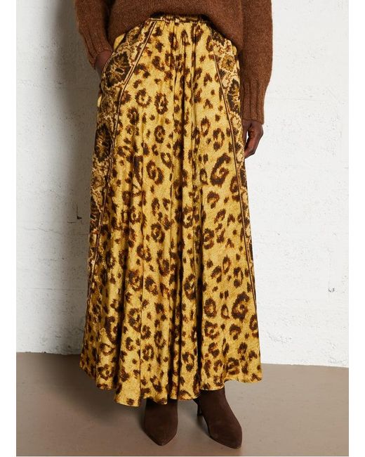 Jupe Longue Évasée Femme Mes Demoiselles en coloris Metallic