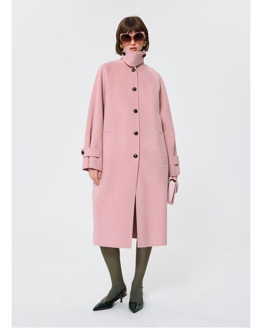 Manteau Col Classique En Laine Mélangée Femme Tara Jarmon en coloris Pink