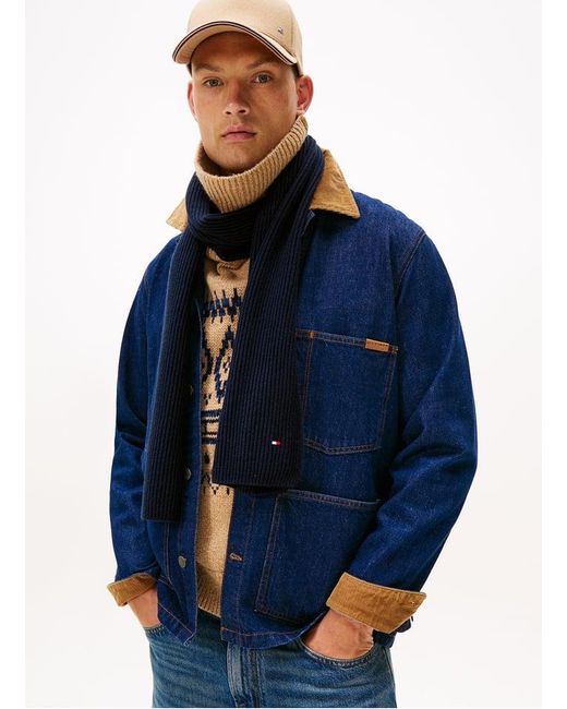 Echarpe En Coton Bio Mélangé Tommy Hilfiger pour homme en coloris Blue